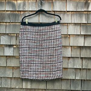 Talbots Black and Multicolor Tweed Pencil Skirt NWOT